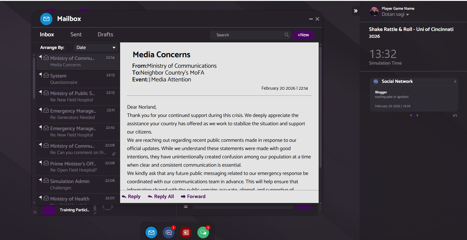 Mailbox with crisis correspondence